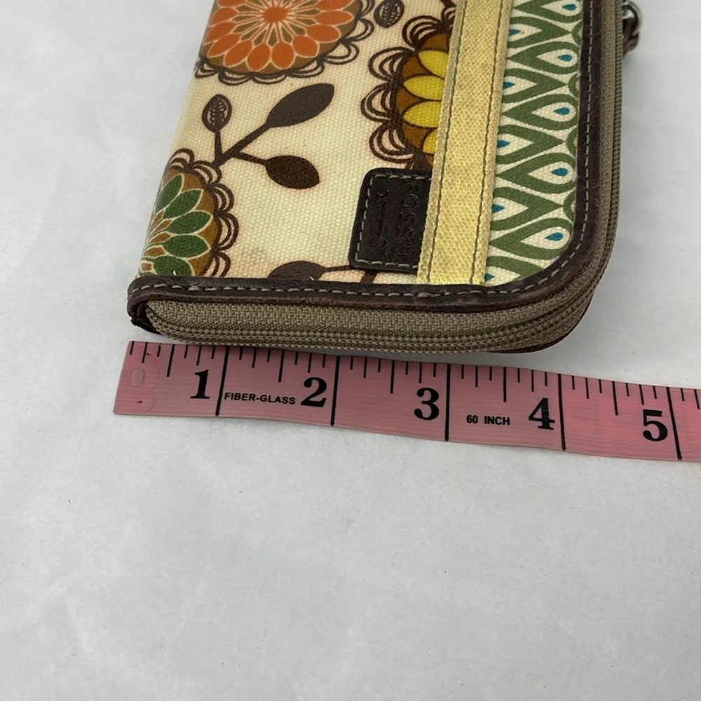 Vintage Fossil‎ Key Per Vinyl Wallet With Leather Wrist Strap.